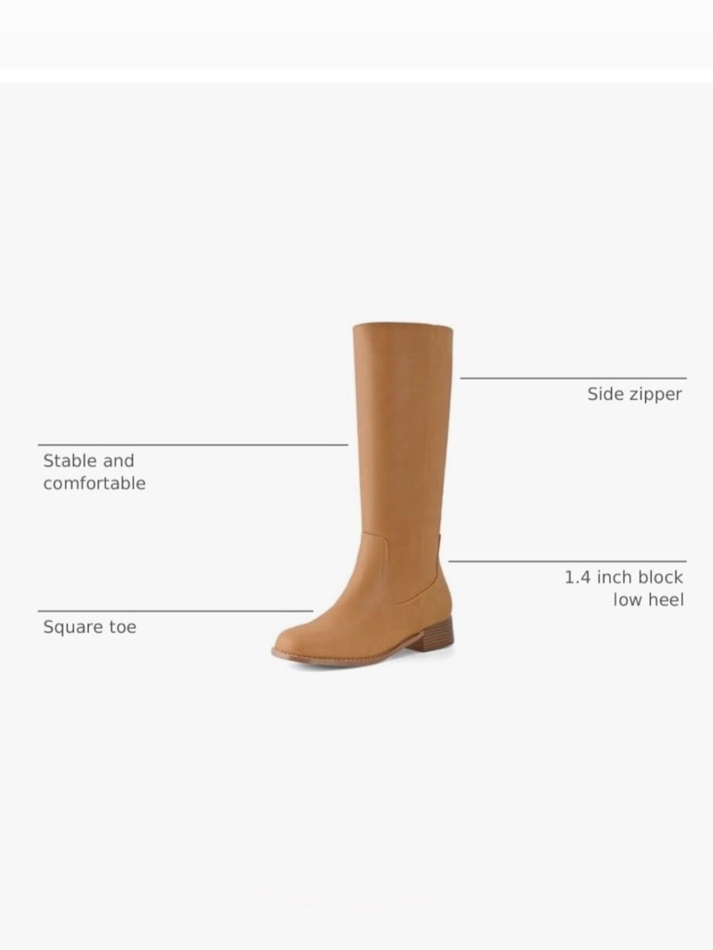 Shoe'N Tale Cognac Leather Knee High Riding Boots Size 6 - Picture 6 of 17